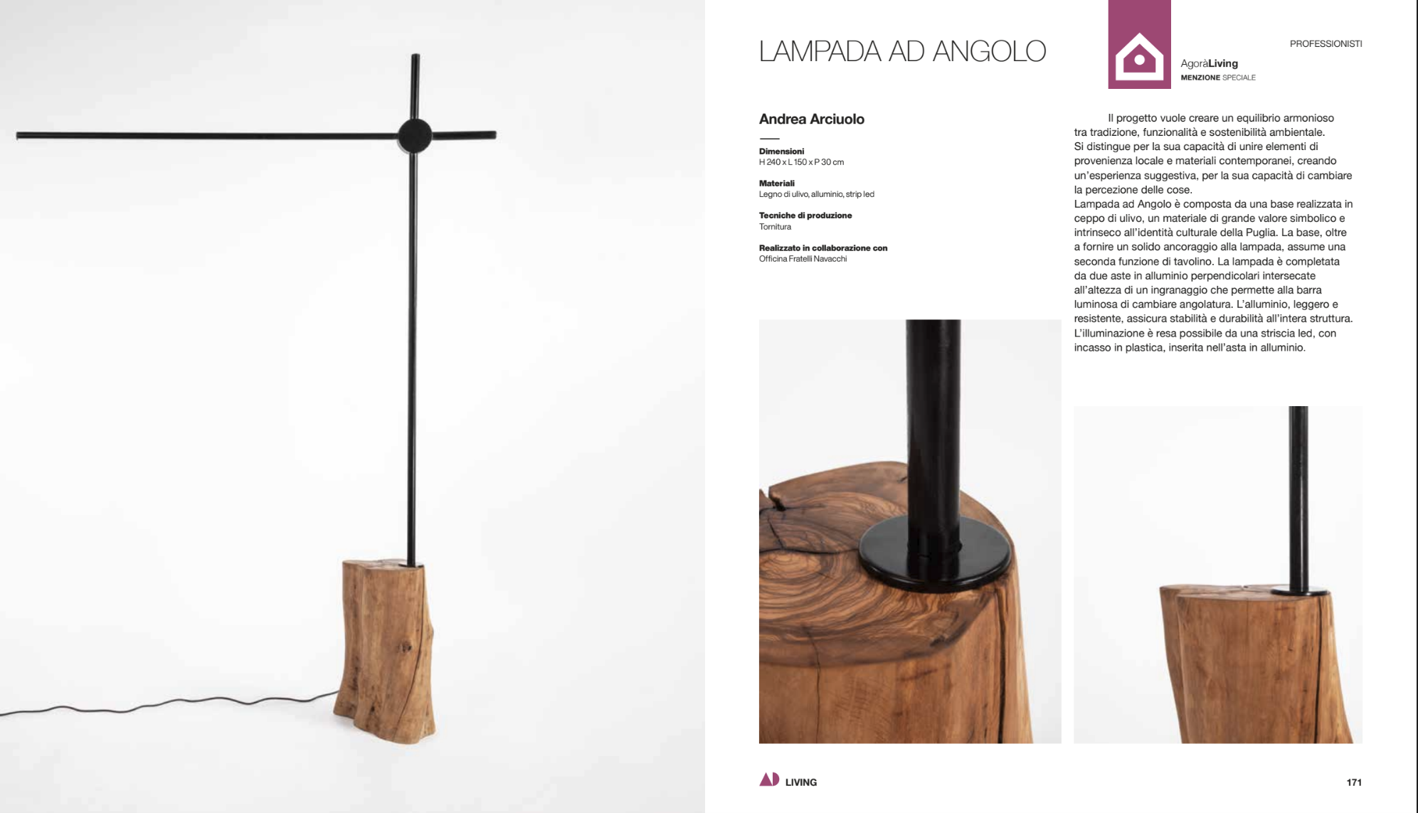 Lampada ad angolo